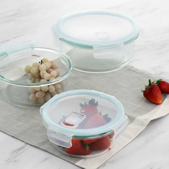 Glass Tupperware Set 3 Pcs